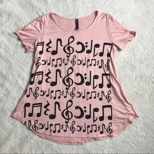NWOT ModCloth Pink Flowy Music Shirt